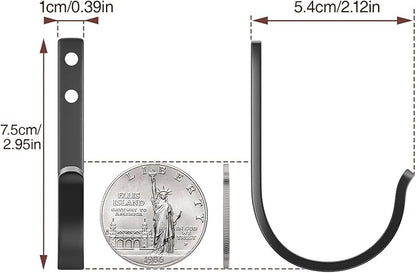 niffgaff Wall Outdoor Hooks for Hanging Coat - 22LB Screw in Metal Hanger Wall Mount, for Closet, Door, Bathrooms, Outside, for Towel, Backpack, Robe, Hat, Black 20 Pack