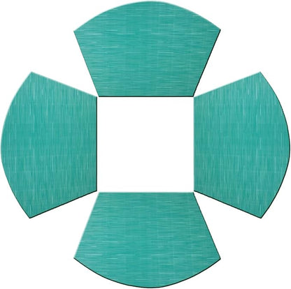PIGCHCY Wedge Shaped Placemats for Dining Table Cross-Weave Washable Vinyl Placemat Heat Resistant Round Table Mats Set of 4 (Teal Blue)