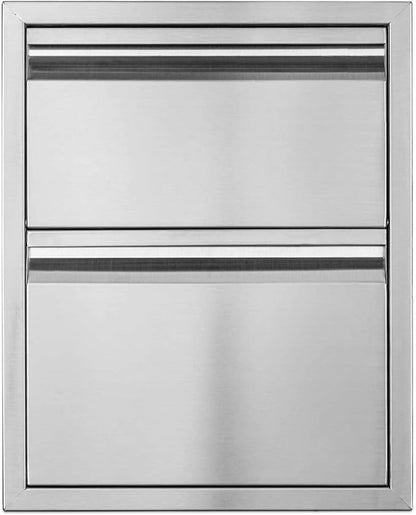 Outdoor Kitchen Single Drawer with Paper Towel Holder Combo Works with Your Grilling or Prep Zones Flush Mount for Outdoor Kitchen Island, 17" W x 21" H x 21" D
