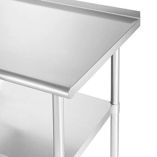 GRIDMANN Stainless Steel Table 72 in. x 24 in., NSF Commercial Kitchen Prep & Work Table w/Backsplash and Wheels