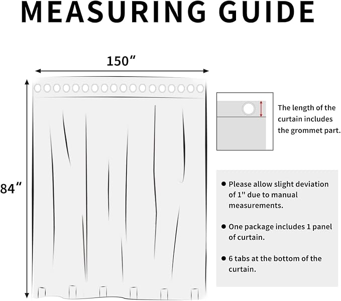 Easy-Going Outdoor Curtains for Patio 1 Panel, 150x84 inch, Weatherproof - Image 8
