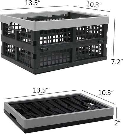 16-Liter Collapsible Storage Crates/Stackable Storage Container Basket, Set of 2