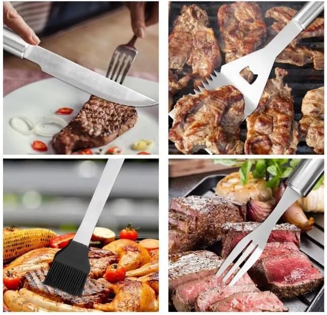 Personalized BBQ Grill Set for Men – Custom Engraved 10pc Stainless Steel Tools - Image 6