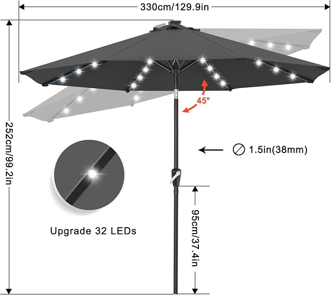 ABCCANOPY Solar Led Patio Umbrella - Image 2