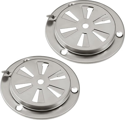 BBQ Smoker Air Vent Set, 2 Pieces Stainless Steel Grill Damper for Increased Airflow, Replacement Parts for Grill, Stove and Smoker (2)