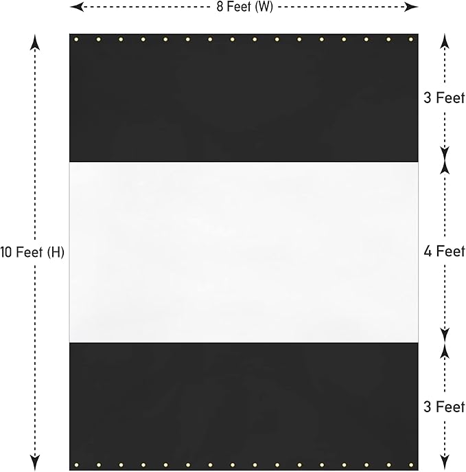 Covers & All Outdoor Clear Panel Curtain, 12 oz Vinyl Outdoor Curtains for Patio, Weather Resistant Waterproof Tarp with Brass Grommets for Pergola, Porch, Gazebos, Balcony (10'H x 8'W Feet, Black)