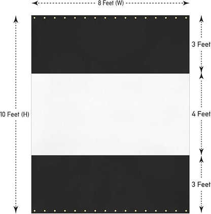 Covers & All Outdoor Clear Panel Curtain, 12 oz Vinyl Outdoor Curtains for Patio, Weather Resistant Waterproof Tarp with Brass Grommets for Pergola, Porch, Gazebos, Balcony (10'H x 8'W Feet, Black)