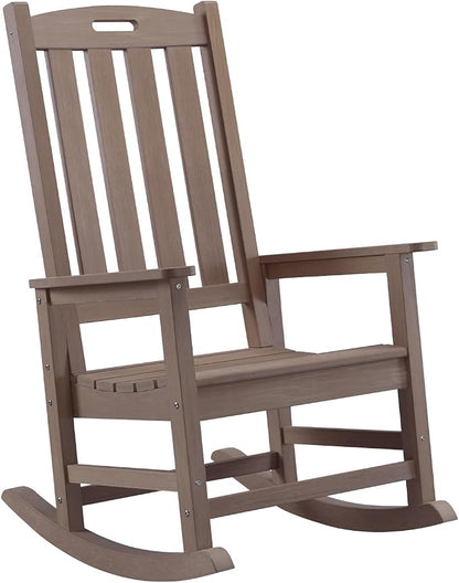Oversized Outdoor Rocking Chair, HDPE Porch Rocker | High Back Rocking Chairs by PsilvamGardenFurniture