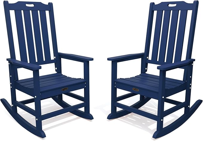 THOEOE Outdoor Rocking Chairs Set of 2, Oversized Patio Rocking Chair | HDPE by THOEOE