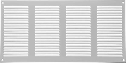 Repa Market 2-Pack Air Vent Cover 16x8 Inch (Outer Dimensions) White Galvanized Steel Louvered Grill Cover with Mesh Screen/Wall or Ceiling Vent/HVAC Register for Indoor and Outdoor Ventilation