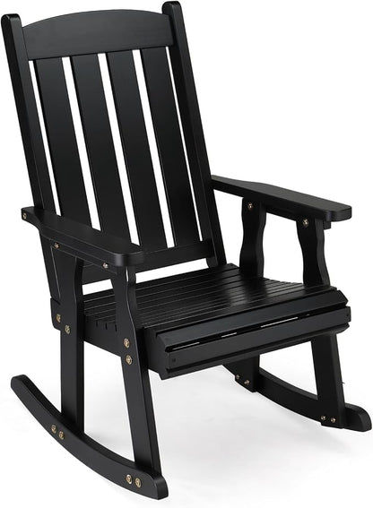 VINGLI Outdoor Rocking Chair, Heavy Duty 600 LBS Wooden Rocker, Weatherproof by VINGLI