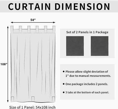 Easy-Going Outdoor Patio Curtains 2 Panels, 54x108 inch, Porch and Pergola - Image 6