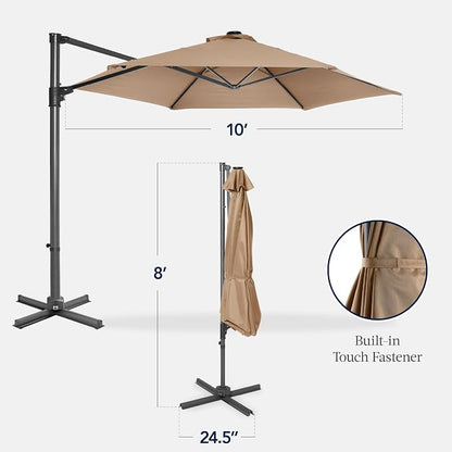 Best Choice Products 10ft Offset Cantilever Hanging Market Patio Umbrella - Image 2