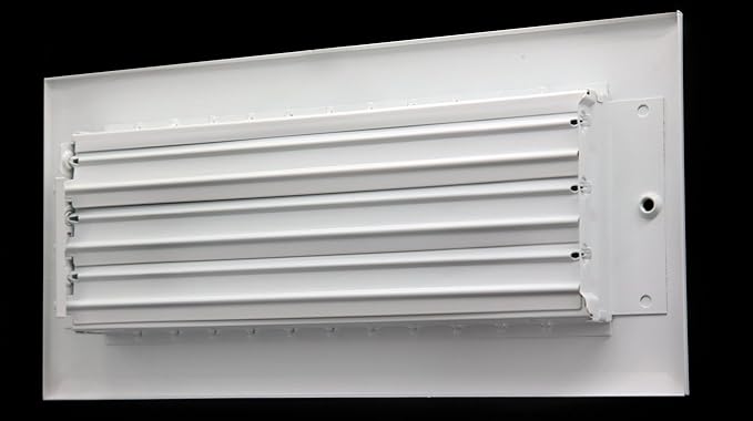 24" X 16" Adjustable AIR Supply Diffuser - HVAC Vent Cover Sidewall or Ceiling - Grille Register - High Airflow - White [Outer Dimensions: 25.75"w X 17.75"h]
