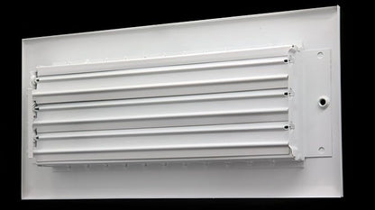 HVAC Premium 24"w X 8"h Adjustable AIR Supply Diffuser - HVAC Vent Cover Sidewall or Ceiling - Grille Register - High Airflow - White [Outer Dimensions: 25.75"w X 9.75"h]