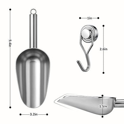 Juome Stainless Steel Ice Scoop with Magnetic Holder for Ge Profile Opal 2.0 Nugget Ice Maker, Ice Scoop for Freezer for GE Profile Opal Ice Maker Machine