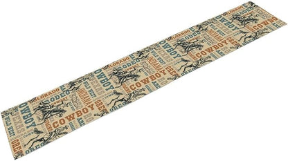 Western Cowboy Table Runner, Vintage Country American West Cowboy Riding Horse Table Runner for Home Kitchen Dining Party Farmhouse Cafe Outdoor 13x120in