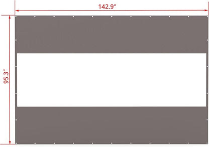 Domi Heavy Duty Outdoor Clear Panel Curtain, 18 oz Waterproof PVC Polyester Curtain, Weather Resistant & Tearproof for Patios, Gazebos, Pergolas, Privacy Screen (8'H x 12'W, Gray)