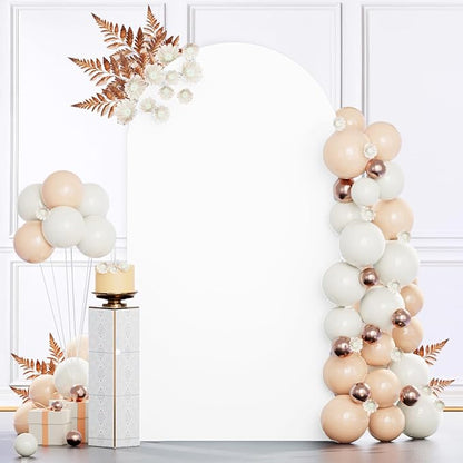 MODFUNS White Arch Cover Set of 3 Fitted Wedding Arch Covers 4ft 5ft 6ft Arched Stand Cover Spandex Arch Covers Stretchy Arches Backdrop Fabric Chiara Cover for Birthday Party Banquet Baby Shower