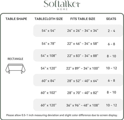 Softalker Gingham Checkered Tablecloth Rectangle - Outdoor Waterproof Buffalo Plaid Table Cloth, Stain Resistant Washable Table Cover for Picnic, Camping, Dining - Rust and White, 60 x 84 Inch