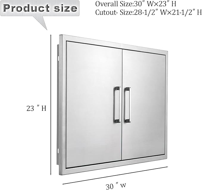 Outdoor Kitchen Door, 27 "W20 H Outdoor Kitchen Access Door, Stainless Steel Barbecue Single Door, Can Be Used for Outdoor Kitchen Island Or Outdoor Kitchen