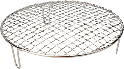Stainless Steel BBQ Grill Grid with Legs, Round Grid Cooking Net, Even Heating for Outdoor Camping and Home Barbecue(25cm)