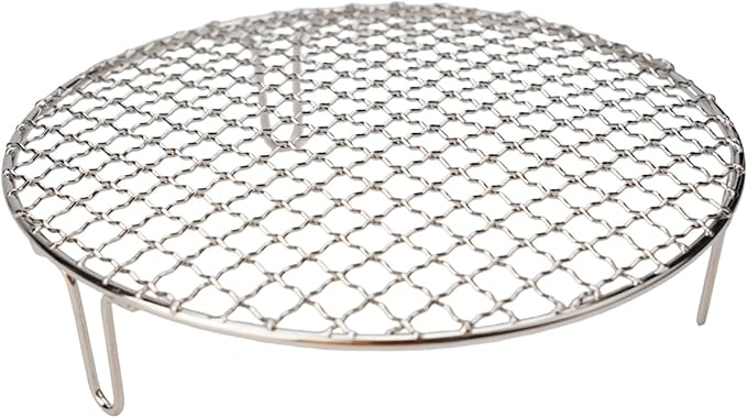 Stainless Steel BBQ Grill Grid with Legs, Round Grid Cooking Net, Even Heating for Outdoor Camping and Home Barbecue(30.5cm)
