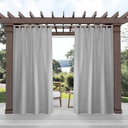 EXCLUSIVE HOME Cabana Solid Indoor/Outdoor Light Filtering Hook-and-Loop Tab by TownCountryLiving