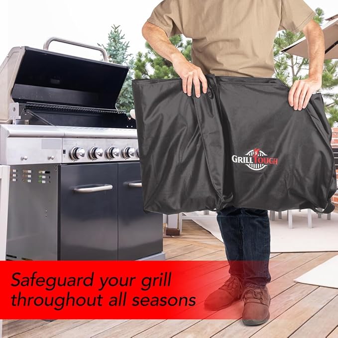 Heavy Duty BBQ Grill Cover for Outdoor Grill, 64 Inch – Waterproof, Weather Resistant, UV & Fade Resistant with Adjustable Straps – Gas Grill Cover for Weber, Charbroil, etc. Charcoal