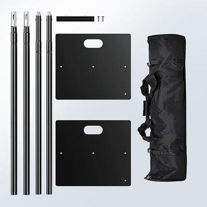 Pipe and Drape Backdrop Stand 8ftx10ft Adjustable Background Support System Heavy Duty Background Stand for Wedding Banquet Decorations Black