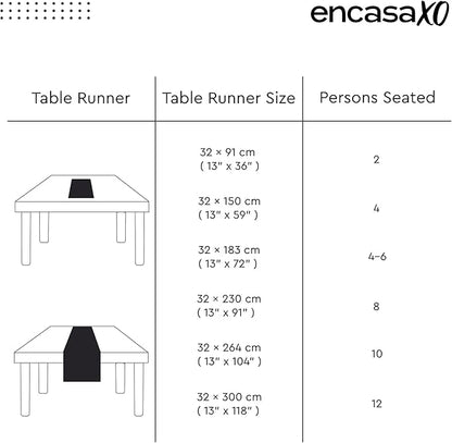 Encasa XO Cotton Dining Table Runner | Roma Red Stripes | Size 13x72 in - Machine Washable & Durable