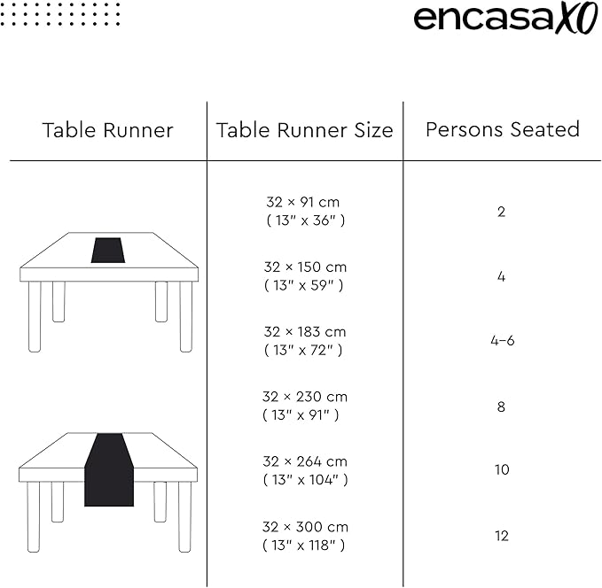 Encasa XO Cotton Dining Table Runner | Buffalo Blue Checks | Size 13x72 in - Machine Washable & Durable