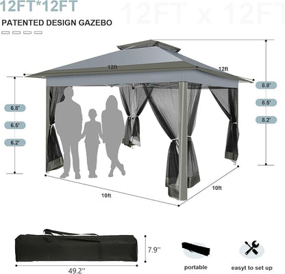 COBIZI 12x12 FT Pop up Gazebo on Clearance Outdoor pop up Canopy Tent, carpas - Image 5