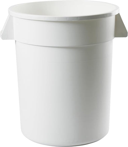 Winco Heavy-Duty Round Waste Container/Trash Can, 20 Gallon, White