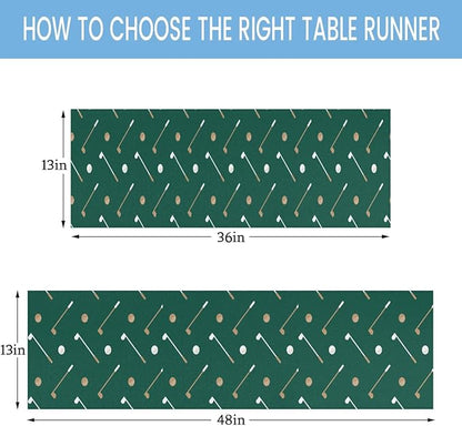 Golf Club Golf Ball Table Runner Kitchen Dining Table Runner 13*72in Table Center Decor for Indoor Outdoor Home Holiday Party