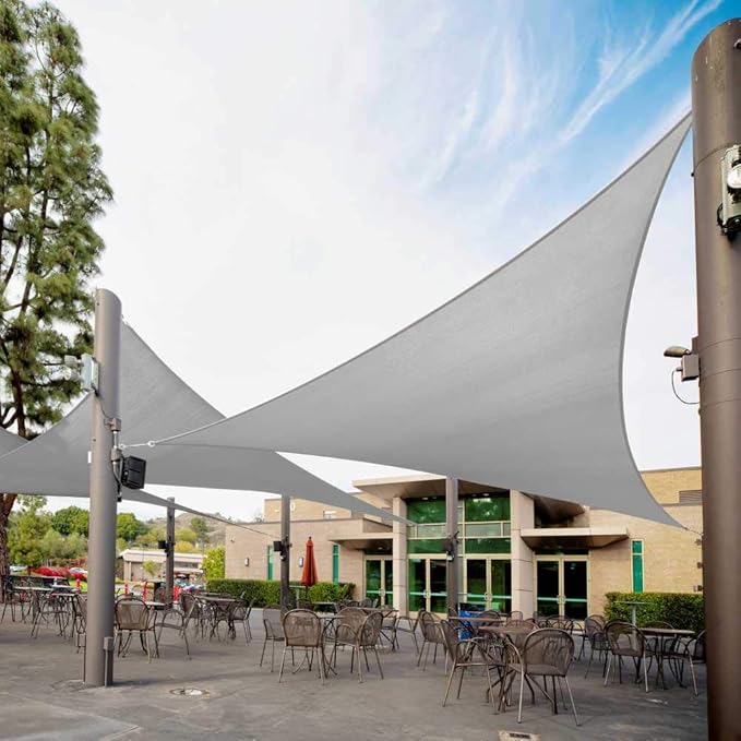 Royal Shade 21' x 21' x 21' Grey Triangle Sun Shade Sail Order to Make RTAPT8 by RoyalShade