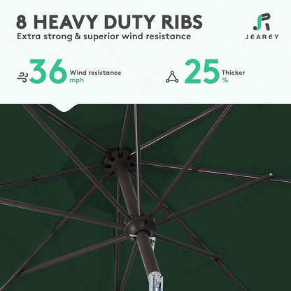 JEAREY 9FT Outdoor Patio Umbrella, Market Umbrella, Dark Green | Outdoor Table - Image 5