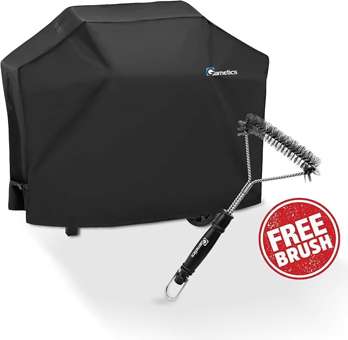 Grill Cover for Outdoor Grill 55 Inch – Bonus Grill Cleaning Brush Included, Heavy Duty Waterproof BBQ Gas Grill Cover for Outside, UV & Fade Resistant, Fits Most 3–4 Burner Grills