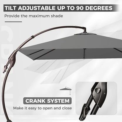Grand patio 10x10 FT Large Cantilever Square Umbrella - Image 5