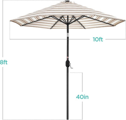 Best Choice Products 10ft Solar Polyester LED Lighted Patio Umbrella w/Tilt - Image 7