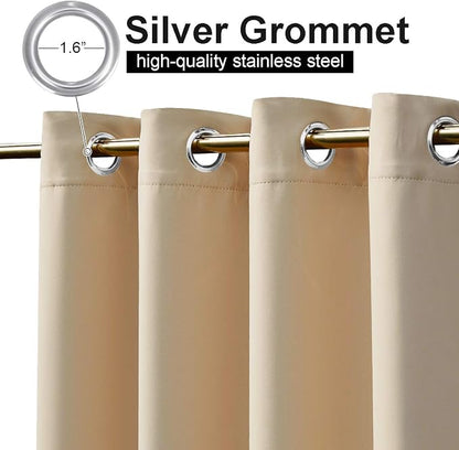 NICETOWN Outdoor Curtain for Patio Waterproof & Windproof 95" L, Thermal - Image 2