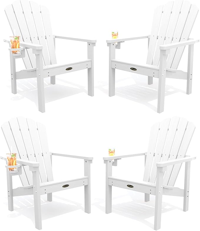 THOEOE Stackable Adirondack Chair Set of 4, Fire Pit Chairs Set of 4 | by THOEOE
