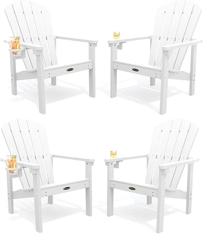 THOEOE Stackable Adirondack Chair Set of 4, Fire Pit Chairs Set of 4 | by THOEOE