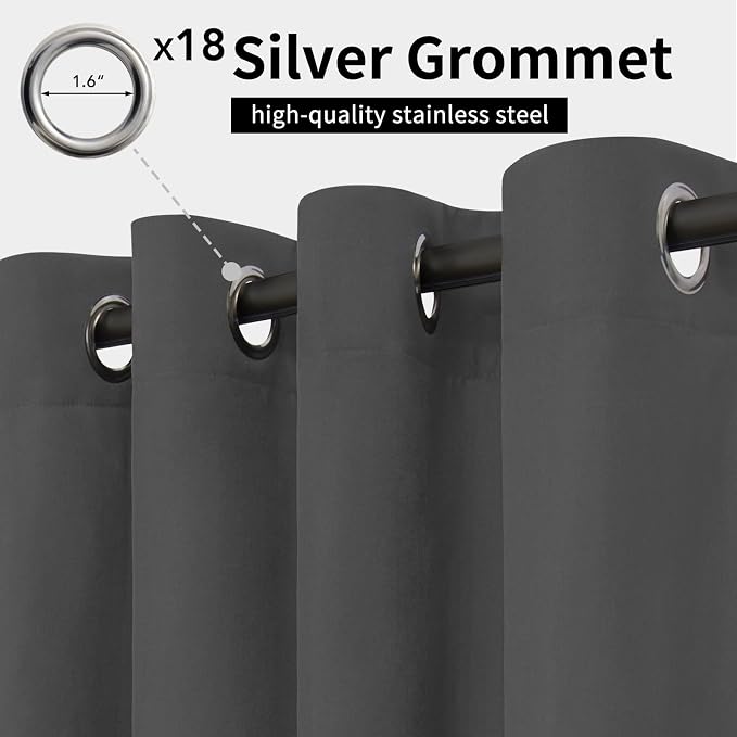 Easy-Going Outdoor Curtains for Patio 1 Panel, 150x84 inch, Weatherproof - Image 2