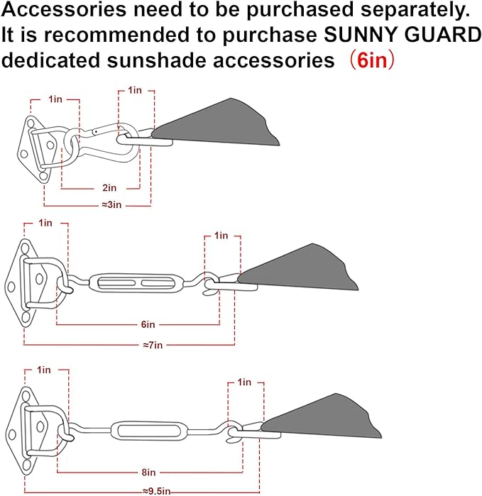 SUNNY GUARD Custom Size 7'x12' Sand Sun Shade Sail Rectangle UV Block Shade - Image 3