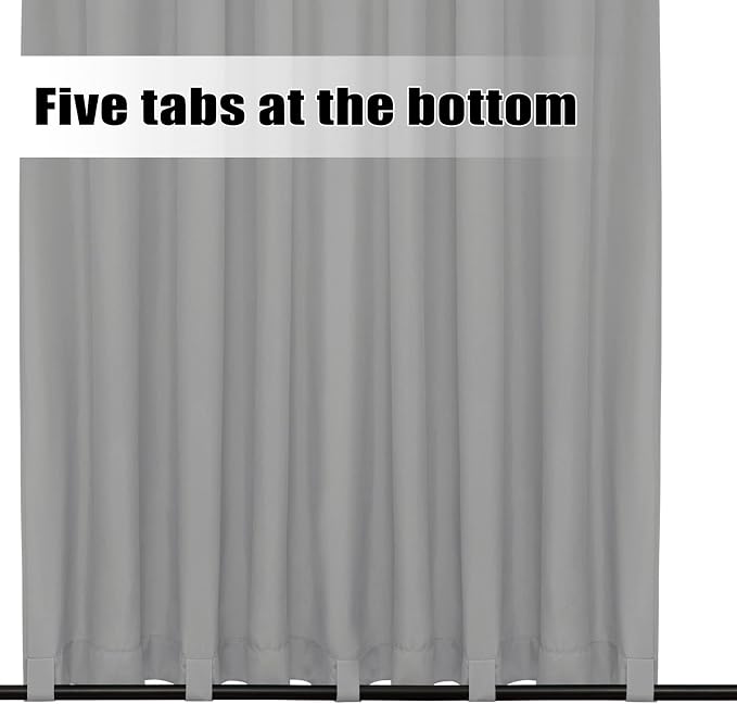 Easy-Going Outdoor Curtains for Patio 1 Panel, 110x84 inch, Light Grey | - Image 4