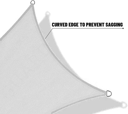 SUNNY GUARD Custom Size 7'x14'x15.7' Silver Grey Sun Shade Sail Right Triangle - Image 7