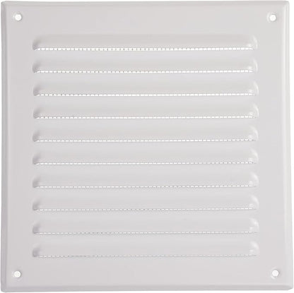 Vent Systems 6 x 6 Inch (Inner) White Vent Cover - Square Metal HVAC Return Air Grille with Mesh Screen - Register Wall Vent Duct Grill - Outdoor, Indoor, Crawlspace - Exhaust Ventilation Grill