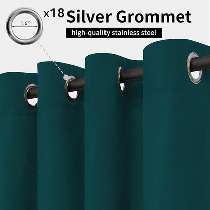 Easy-Going Outdoor Curtains for Patio 1 Panel, 150x96 inch, Teal | Waterproof - Image 2