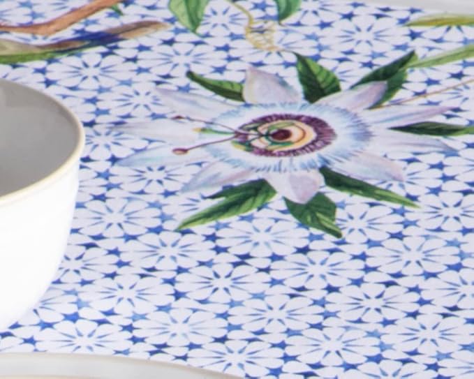 Maison d' Hermine Table Cloth Square Table 100% Cotton 60 x 60 Inches Tablecloth Reusable Decorative Everyday Use for Dining Room, Farmhouse, Home, Party, Festive & Wedding Spring Summer - Passiflora